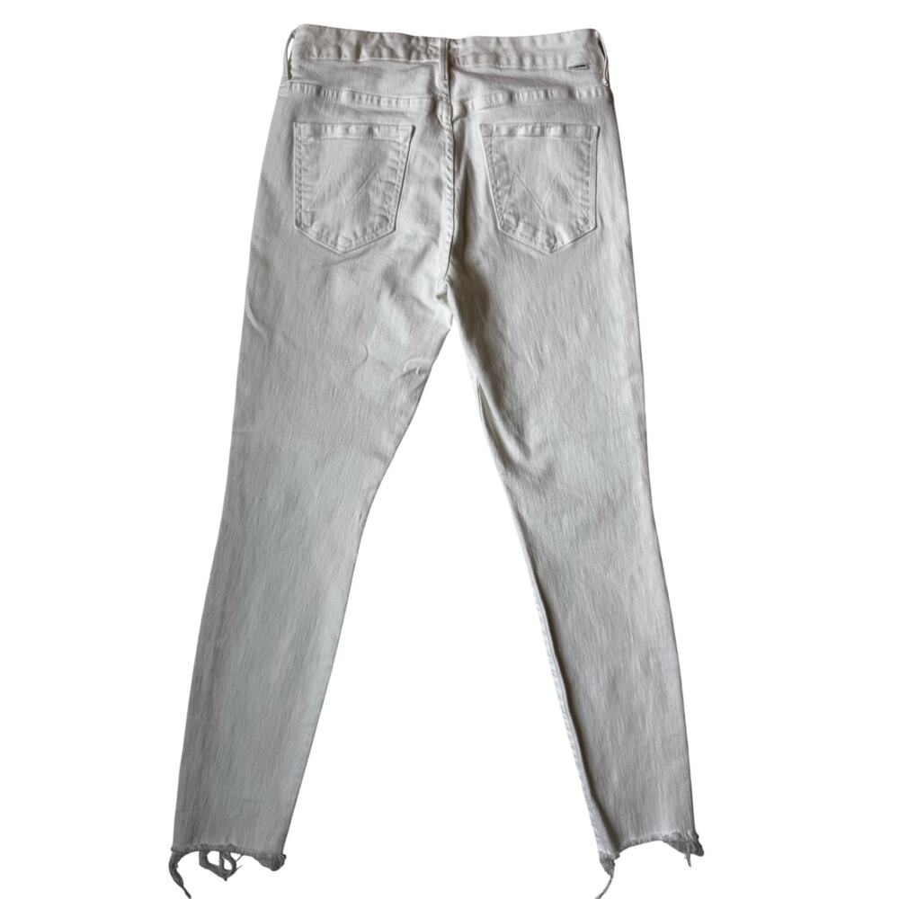 MOTHER Pixie Ankle Fray Skinny Jeans 28 White Button Fly Frayed Hem Clean Girl - Picture 15 of 16